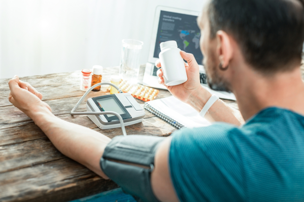 A human tracking their biomarkers