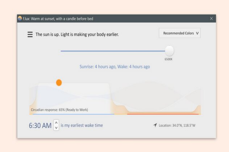 F.lux biohacking app